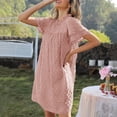 thumbnail image 4 of Lilgiuy Summer Sales Fashion Women Casual Loose Solid Mesh Turtleneck Short Sleeve Long Dress, 4 of 4