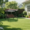 thumbnail image 6 of 75"X47" Swing Chair Cover Set Outdoor Patio Swing Replacement Canopy Cover With Chair Cover Uv Block Sun Shade Waterproof Swing Top Cover-Coffee, 6 of 6
