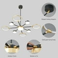 thumbnail image 6 of ZHLWIN 9-Light Modern Chandeliers Light Fixture, Black Gold LED Pendant Light, Modern Farmhouse Black Sputnik Chandelier for Dining Room Bedroom Living Room Kitchen Foyer, 6 of 6
