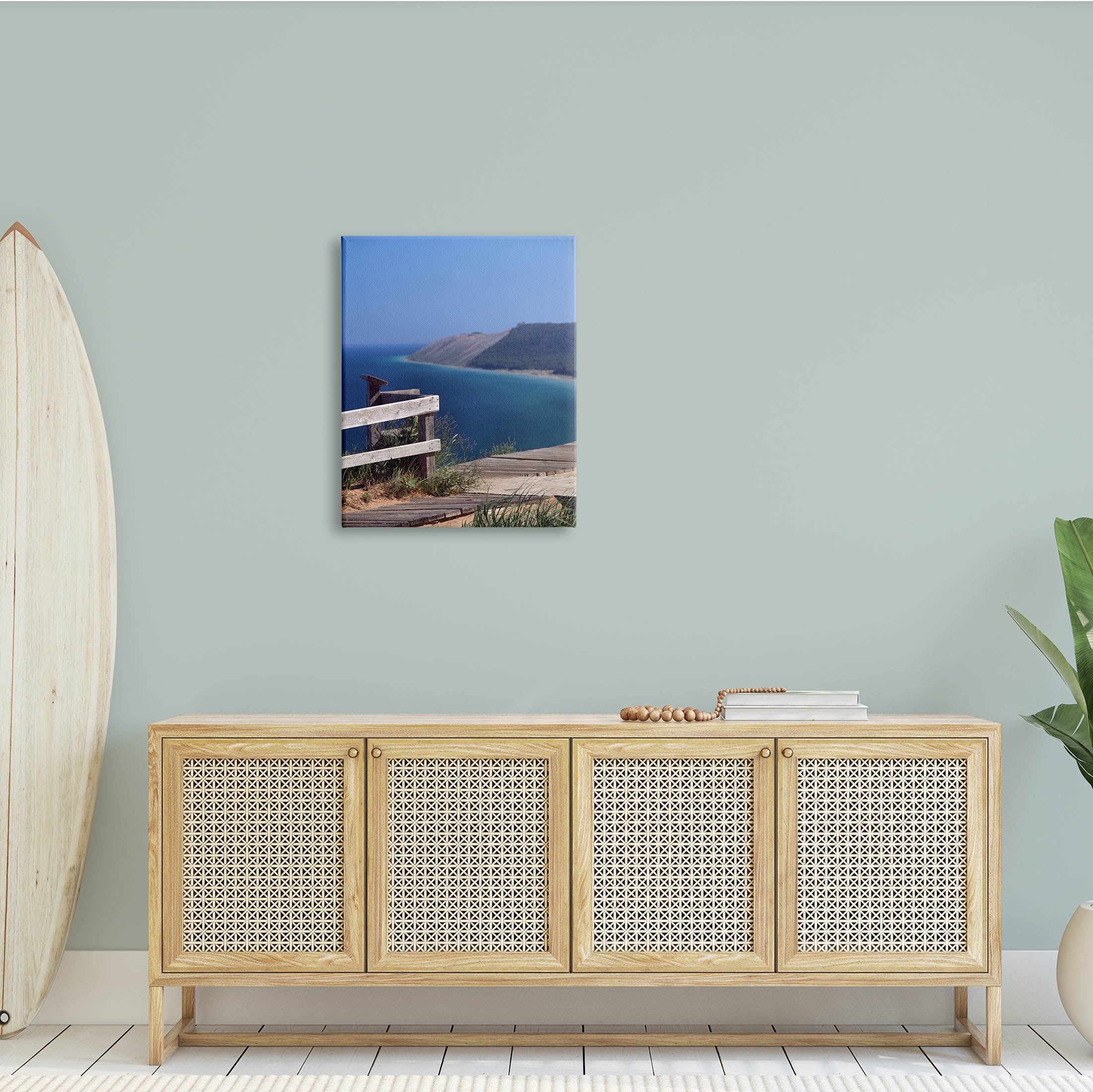 Stupell Industries Coastal Cliff Ocean Boardwalk Nautical Nature Photography, 24 x 30, Design by Daniel Sproul