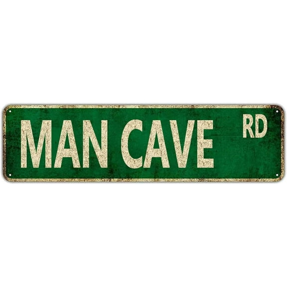 Man Cave Rd Funny Street Sign Vintage Rustic Decor Home Sports Bar Game Room Wall Decoration Metal Tin Sign 4x16 Inch Funny Novelty Retro Signs