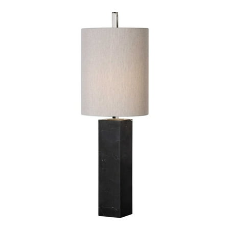 Round Column Marble - 32” Delaney Marble Column Accent Table Lamp with Tall Round Hardback Shade