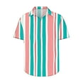 thumbnail image 4 of S-5X Big & Tall Shirts for Men Plus Size Short Sleeve Button-Down Collared T-Shirts Casual Lightweight Stripe Printed Beach Tees Tops, 4 of 5