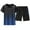 Blue, variant on HVOBTTY Mens Comfy Pajama Set, Summer Pajama Set for Men, Men's Soft Casual Print Crew Neck Short Sleeve Top and Shorts Elastic Waist Lightweight Sport Outdoor Set Blue, XXXXXL