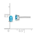 thumbnail image 3 of 14k White Gold 5x3mm Oval Blue Topaz Earrings, 3 of 3