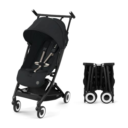 Cybex Libelle 2 Travel pockit Cochecito de bebé - Cochecito de viaje ligero para avión con reclinación con una sola mano, compatible con asientos de coche CYBEX, Magic Black