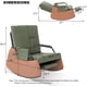 thumbnail image 3 of Green forrado nursery rocking chair con high backrest, side pocket, gliding iron frame, y footrest - easy to assemble para sala de estar, dormitorio, o nursery, 3 of 5