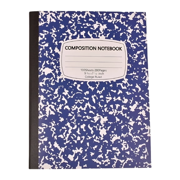 CCOCC Composition Notebook,College Ruled Composition Book,Marble Composition Notebooks for Home Office Classroom Supplies,100 Sheets per Comp Book,Hard Cover,Sewn Binding,9.8" x 7.5",Blue