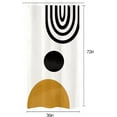 thumbnail image 2 of Abstract Mid Century Small Stall Shower Curtain Set for Bathroom 36Wx72H Inch Single Half Narrow RV Sun Minimalistic Curve Men Kids Modern Aesthetic Geometric Bath Accessories 7 Pack Hooks, 2 of 5