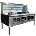 thumbnail image 3 of 69 in. 3 Jet Burner Wok Range, NSF Restaurant Wok Range with Water Fall, 16+13+16 in Burner Natural Gas, 3 of 21