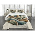 thumbnail image 3 of Ambesonne Monstera Quilted Bedspread Set 3 Pcs, Sage Love Boho Mid Century, King Size, Teal Amber Olive Green, 3 of 5