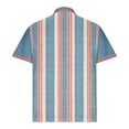 thumbnail image 4 of Blusa y camisa de manga corta con cuello vuelto para hombre, informal, de color liso, a rayas, con botones y estampado, blusa para hombre, 4 of 4