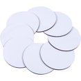 thumbnail image 1 of Juego de 8 posavasos redondos blancos de caucho de carbono para bebidas, lavables, para tazas y utensilios de cocina., 1 of 7