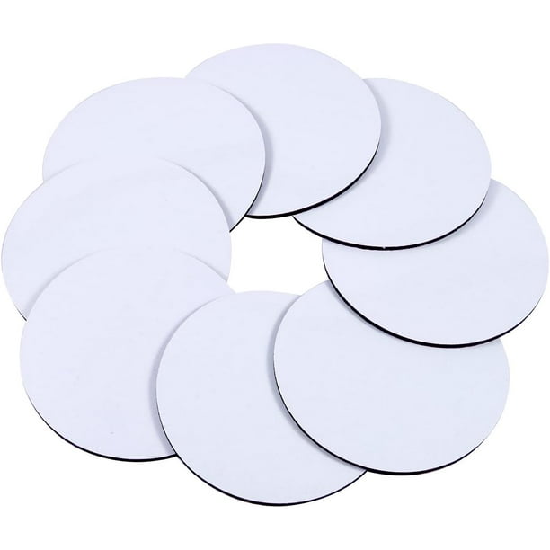 Juego de 8 posavasos redondos blancos de caucho de carbono para bebidas, lavables, para tazas y utensilios de cocina.