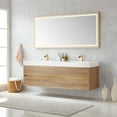 thumbnail image 3 of Palencia 72" Double Sink Wall-Mount Floating Wood Bathroom Vanity With Mirror, 3 of 15