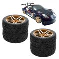 thumbnail image 1 of Pneus RC, Roues RC Haute Adhérence Pneu en Caoutchouc Aluminium Roue Stable Concavo Texture Convexe Écologique pour 1/10 RC Crawler Noir, Violet, Bleu, Rouge, Or, 1 of 7