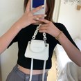 thumbnail image 2 of Bolsa Hit Color de hombro Mujer Cadena Mini Tote PU Crossbody (Blanco) Likrtyny Para Estrenar, 2 of 9