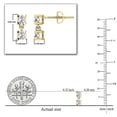thumbnail image 5 of Dazzlingrock Collection 3mm Each Round Lab Grown White Diamond 2 Stone Screwback Dangle Drop Earrings for Women in 14K Yellow Gold, 5 of 6