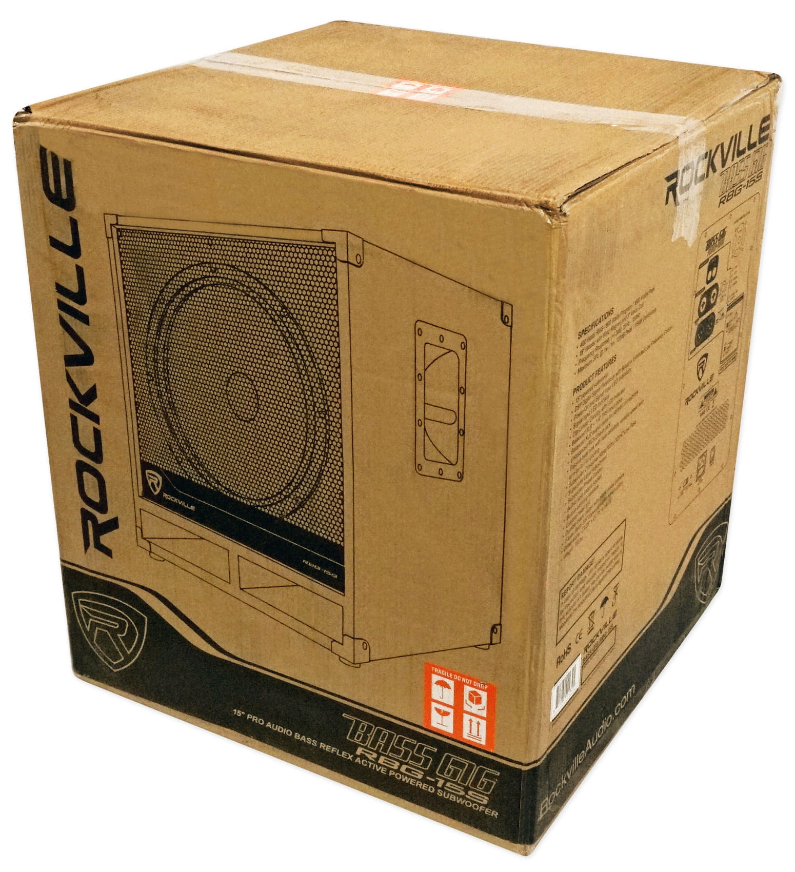 (2) Rockville RPG12 12" Active DJ PA Speakers+Dual Mount+15" Powered Subwoofer