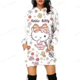 thumbnail image 2 of Sudadera de gran tamaño para mujer, con estampado de HELLO KITTY, cuello redondo, manga larga, estilo vintage, ropa informal para mujer, otoño y primavera, ajustada, 2 of 5