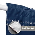 thumbnail image 4 of Rustic Botanical Swag Curtains for Kitchen/Bedroom/Living Room, Japanese Herb on Navy Blue Simple Art Scalloped Curtains 63 Inch Long, Window Swag Topper Curtains Valances 2 Panels Set 36"x63", 4 of 8
