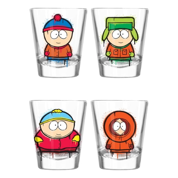 South Park Graffiti Characters Boxed Mini Glass Set, 4-Pack, 1.5oz