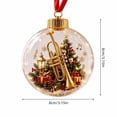 thumbnail image 3 of 3D Light-Up Christmas Ball Ornament with Musical Instrument Design, Clear with Gold Accents, for Christmas Tree and Holiday Party Decoration, 3 of 4