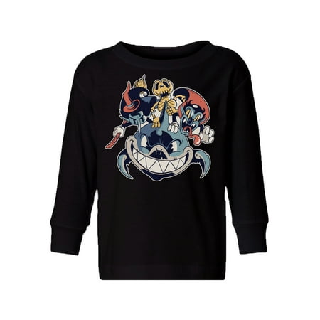 

Awkward Styles Halloween Toddler Long Sleeve Shirt Shark Kids T-Shirt