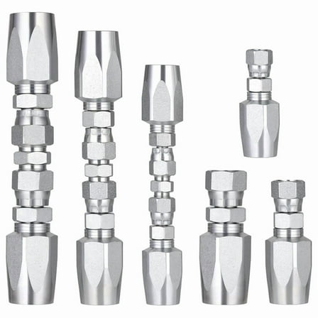 3Pcs Hydraulic Hose Field Repair Kit,1/4In,3/8In,1/2In and Small Repair Parts,Reusable Hydraulic Repair Fittings