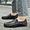 thumbnail image 5 of Mens Business Loafers Leather Casual Oxford Shoes Lightweight Soft Work Shoes Non-slip Comfortable Driving Black 10 US, 5 of 7