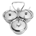 thumbnail image 1 of Seasoning Container Pots Set, Seasoning Container Pots Spice Jar Spice Rack, Stainless Steel For Home Kitchen Or Bar Kitchen Utensils Home,Kitchen,Counter J13390(3) 3Pcs Rotating Seasoning Pot Set, 1 of 8