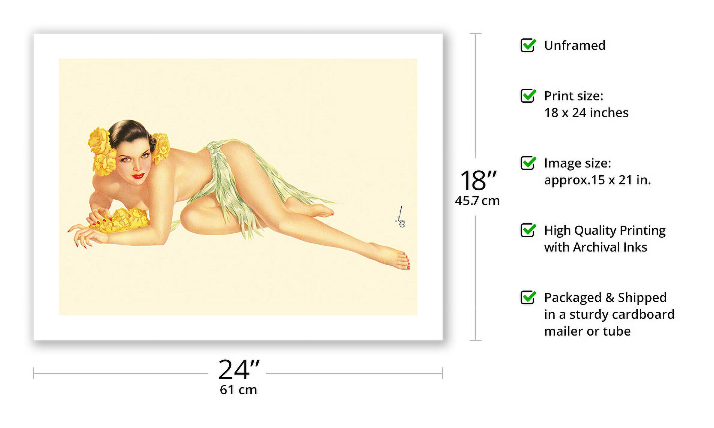 Varga Girl - June 1943 - Vintage Pin Up Girl Print by Alberto