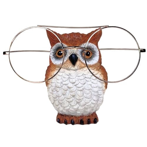 AMAJY - Owl Statue Decor Eyeglasses Holder - Compact Eyewear Organizer