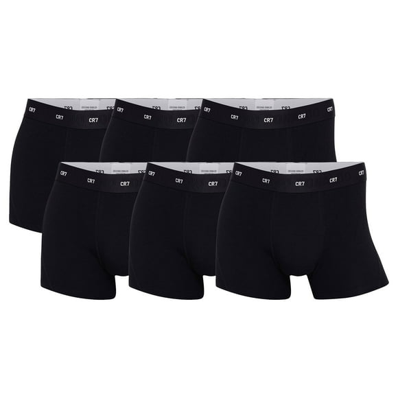 CR7 Calzoncillos para hombre, pack de 6 - viscosa de bambú, calzoncillos, algodón elástico, logo en la cintura Negro M (Medium)