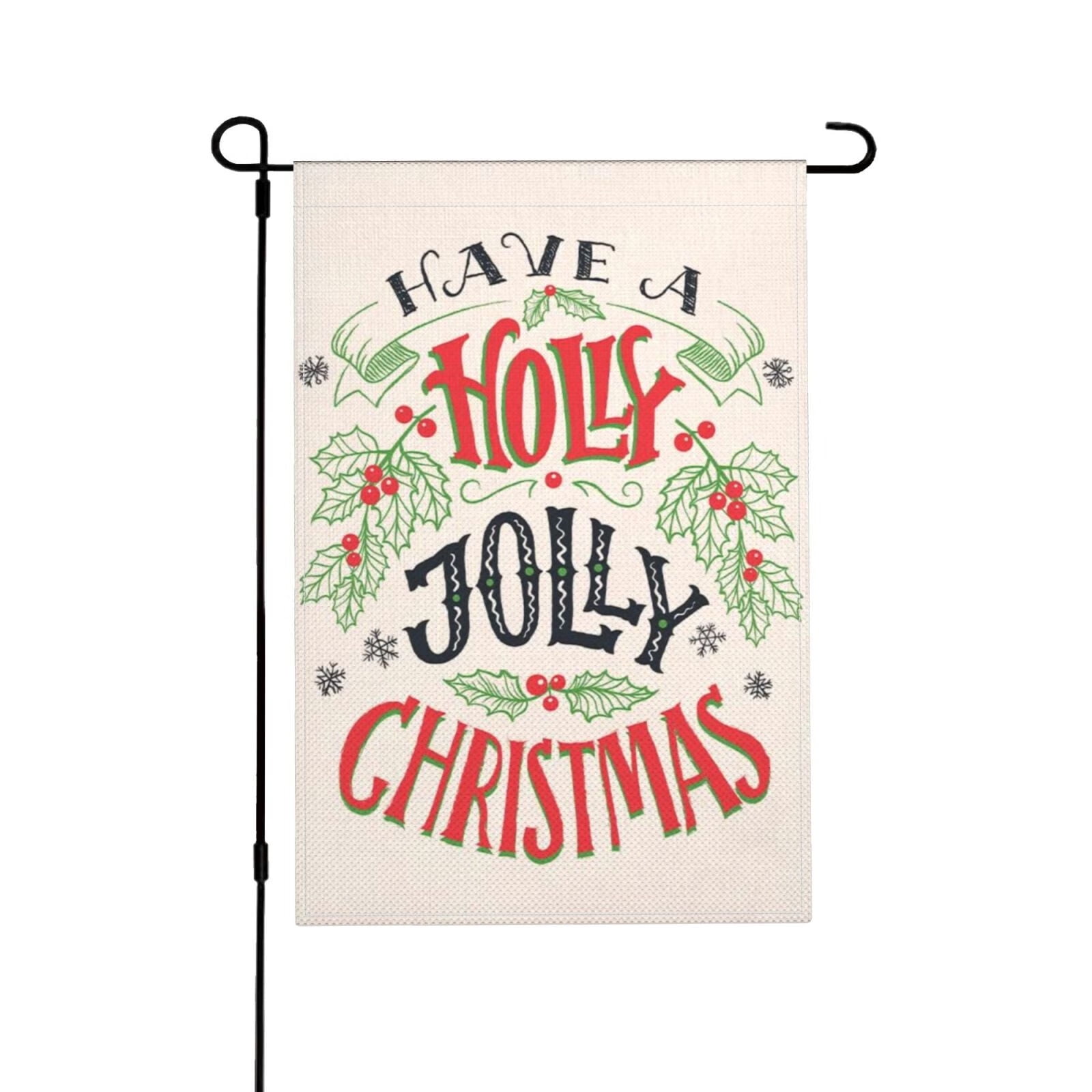 JOOCAR Holly Jolly Christmas Garden Flag 12 x 18 inch Vertical Double