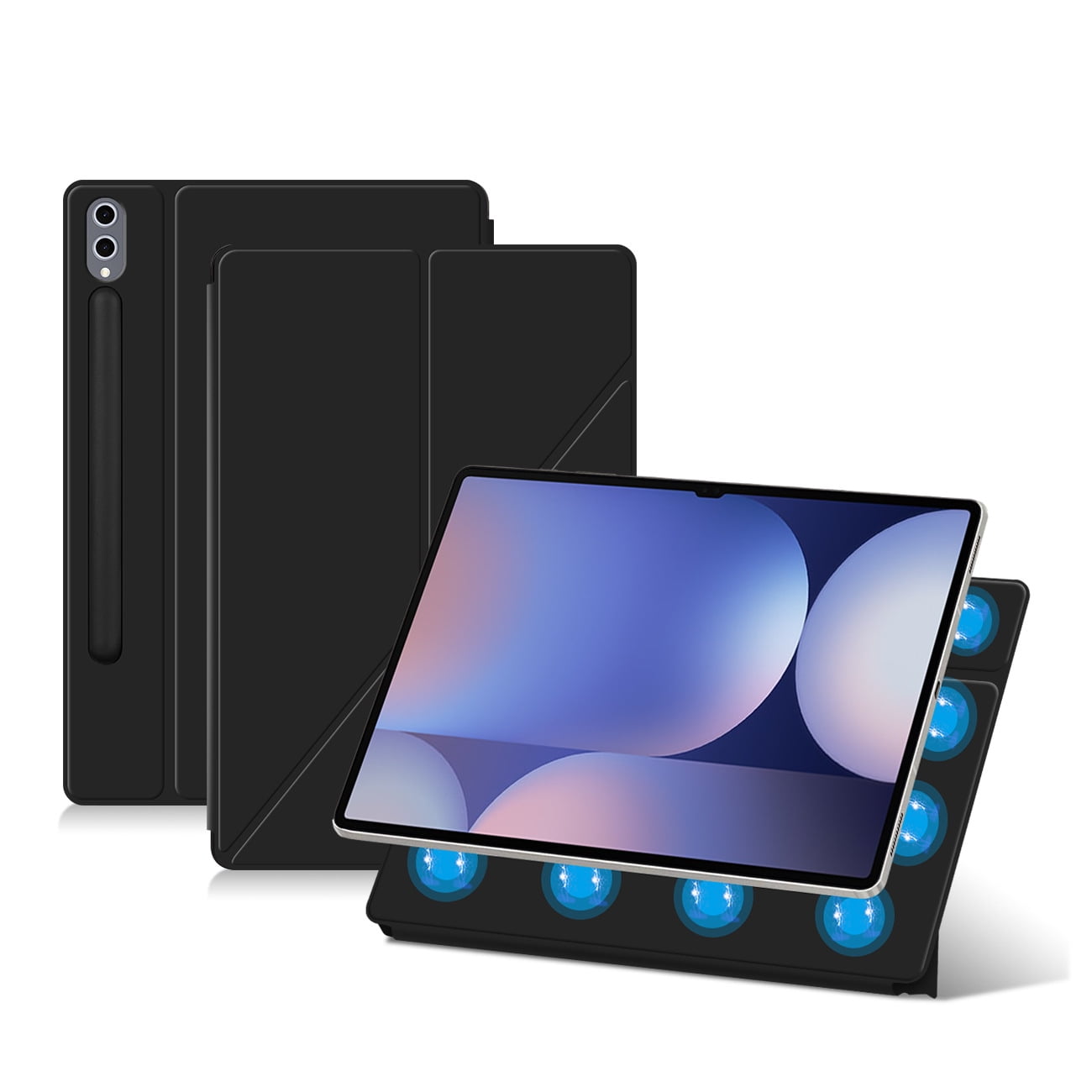 Magnetic Case For Samsung Galaxy Tab S10 12.4" S7 FE / S9 S8 S7 11 inch / S10 S9 S8 Ultra 14.6"/ S9 S8 Plus 12.4" / S9 FE 10.9" with S-Pen Holder Lightweight and Slim Stand Folio Case Cover