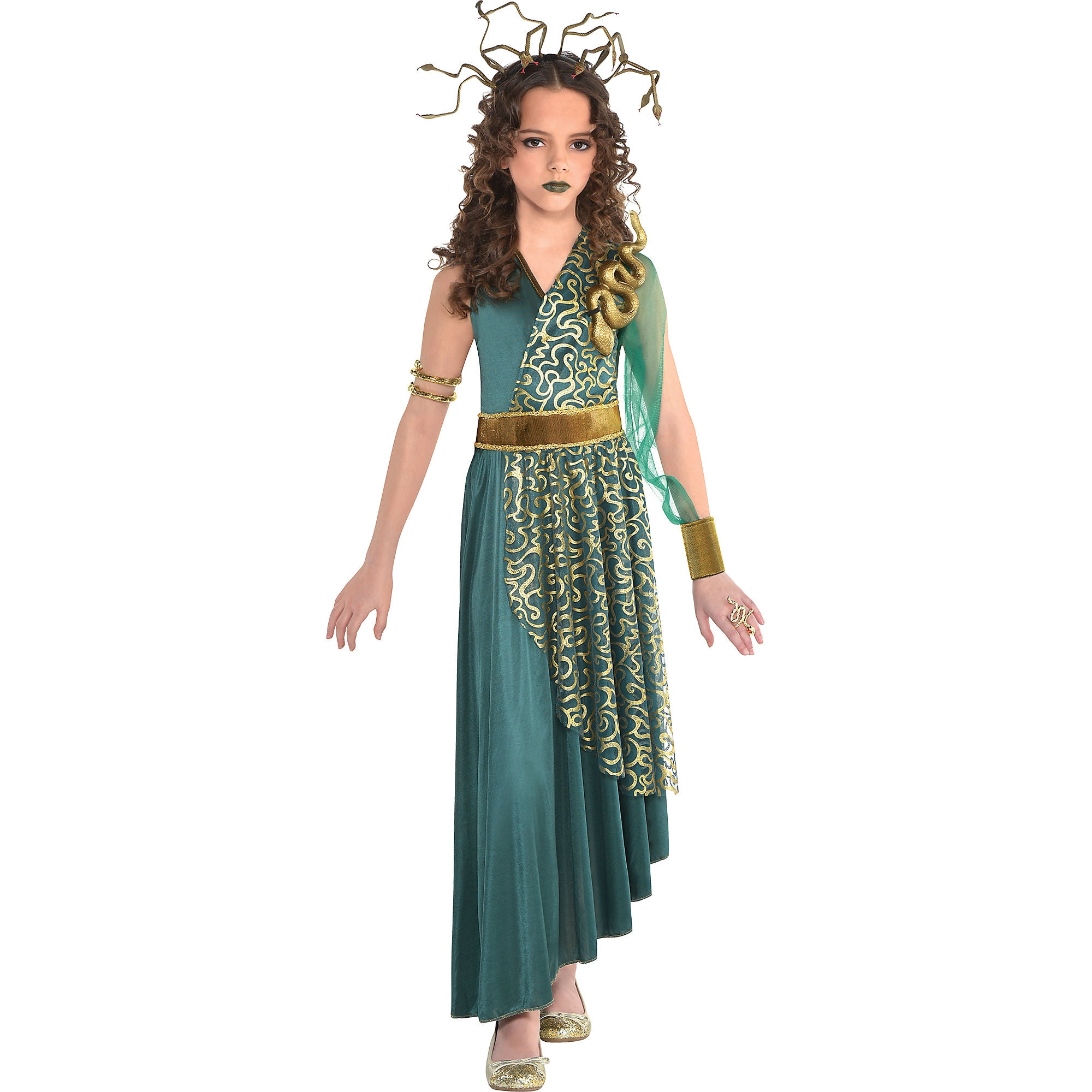 Suit Yourself Medusa Halloween Costume for Girls, Includes Dress and Headdr...
