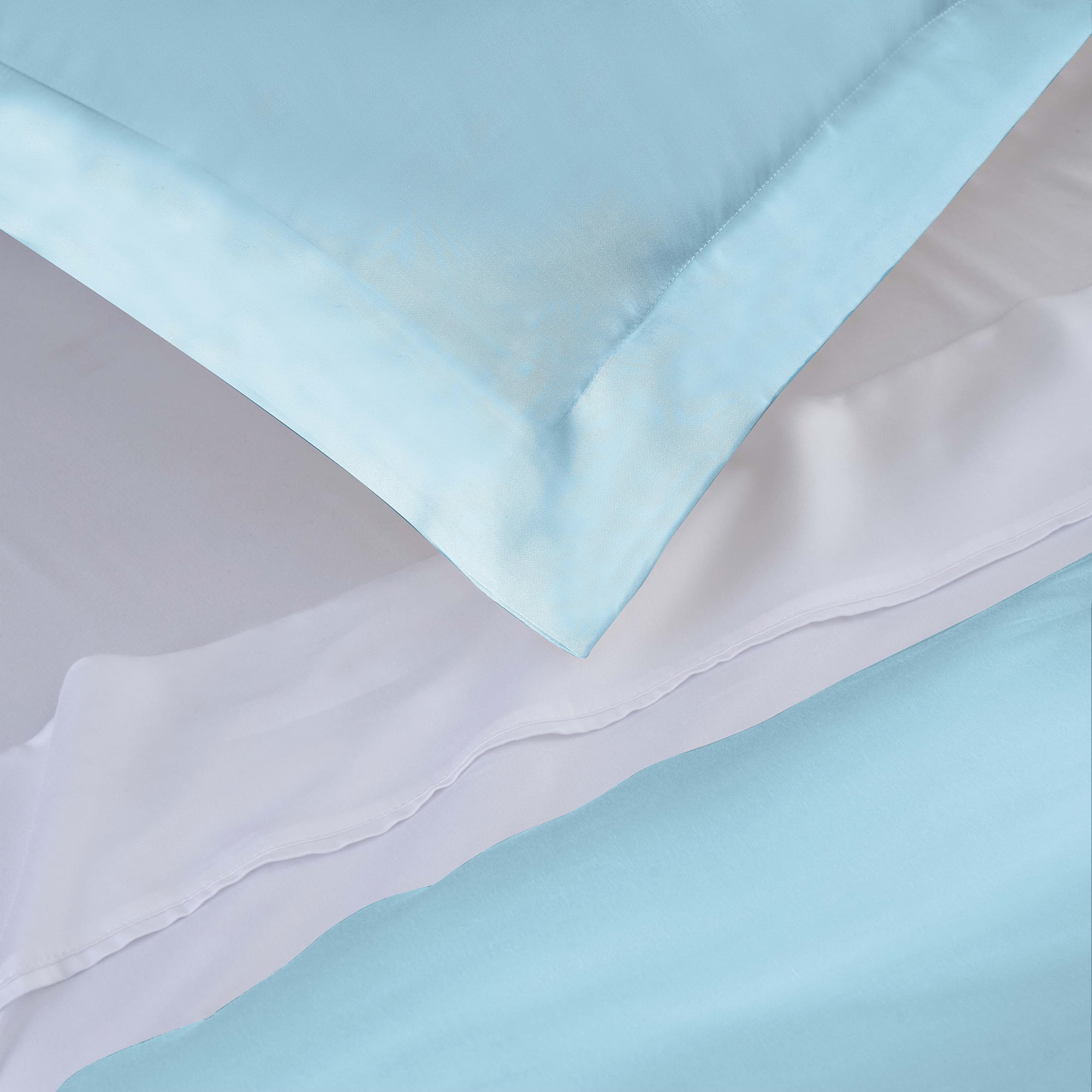 Superior Modal From Beechwood 400TC Light Blue Duvet Cover Set, Full/ Queen