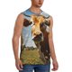thumbnail image 2 of Fotbe Daisy Flower Field Cow Men's Camiseta sin Mangas Estampada para Hombres, Playera Casual para Gimnasio, Entrenamiento, Playa-Medium, 2 of 7