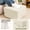 Cream, variant on Round Square Pouf Ottoman Foot Rest – Lightweight Modern Footstool with Plush Foam Filling, Cozy Living Room Accent, 20x20x14 Inch Gray