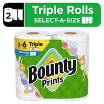 Bounty Paper Towels Select-A-Size Print, 2 Triple Rolls, 123 Sheets Per Roll