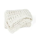 thumbnail image 2 of Light Gray Chunky Knit Throw Blanket, One Size, by Noble Linens, 2 of 2