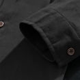 thumbnail image 5 of Mens Loose Fit Denim Shirt Jacket, Lapel Collar Stitched Pocket Button Down Long Sleeve Casual Overshirt Shacket for Spring Fall Streetwear Size 4XL Black, 5 of 9