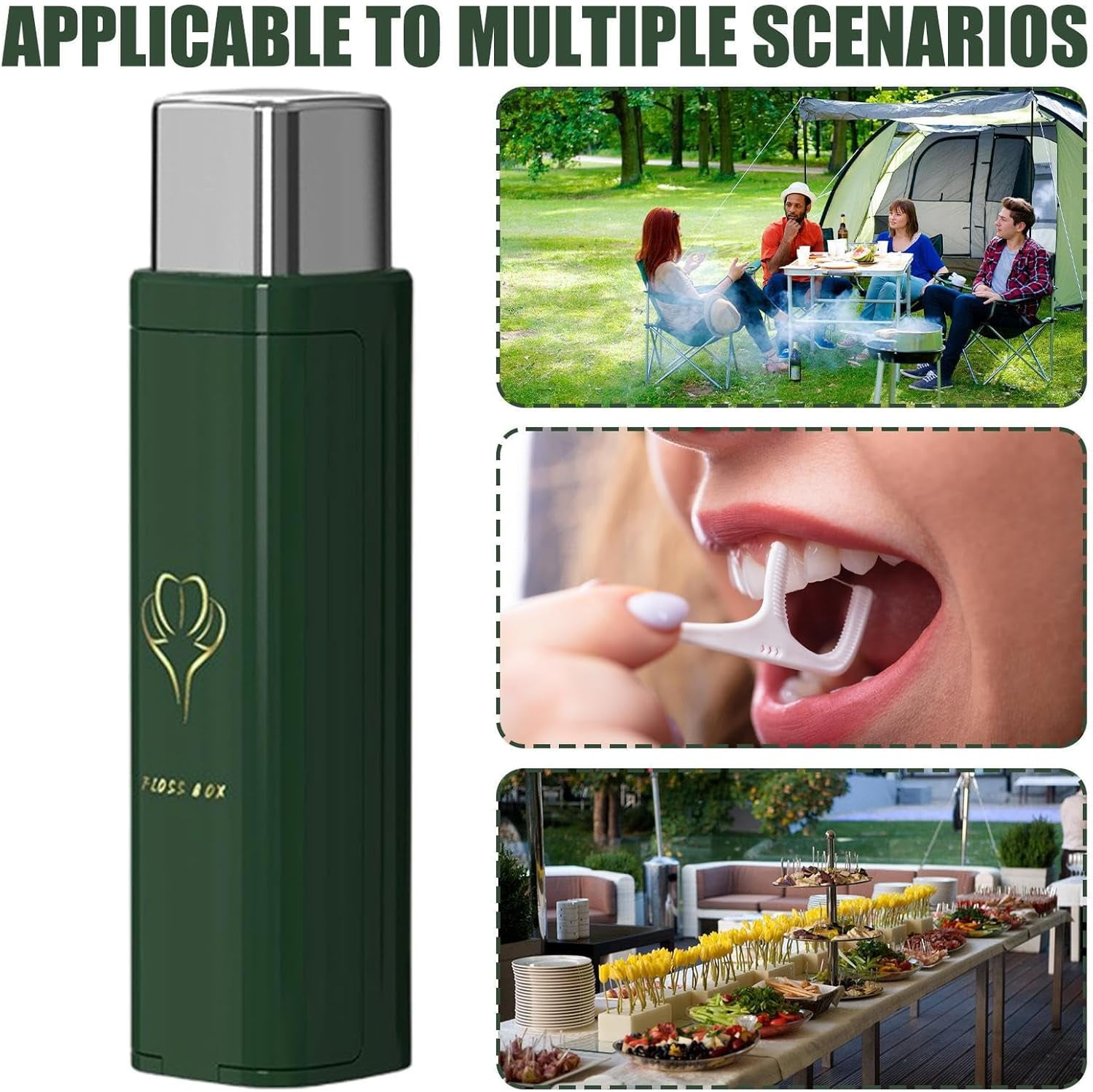 Automatic Floss Pick Holder - Tooth Flosser Storage Organizer, Hygiene Tool for Home & Bathroom, Care , Convenient Dispenser with Easy Access, Ideal Use for Travel & Vanity P
