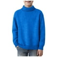 thumbnail image 2 of Sweatshirts for Teen Girls Kids Knit Sweater Navy Sweater Boys Boys Crewneck Sweater, School Uniform Big Boys' & Little Kids Youth Crew Neck Long Sleeve Pullover, 2 of 5