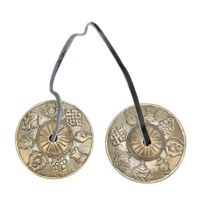 Meditation Chime Bells, Auspicious Patterns Tibetan Cymbals For Christmas