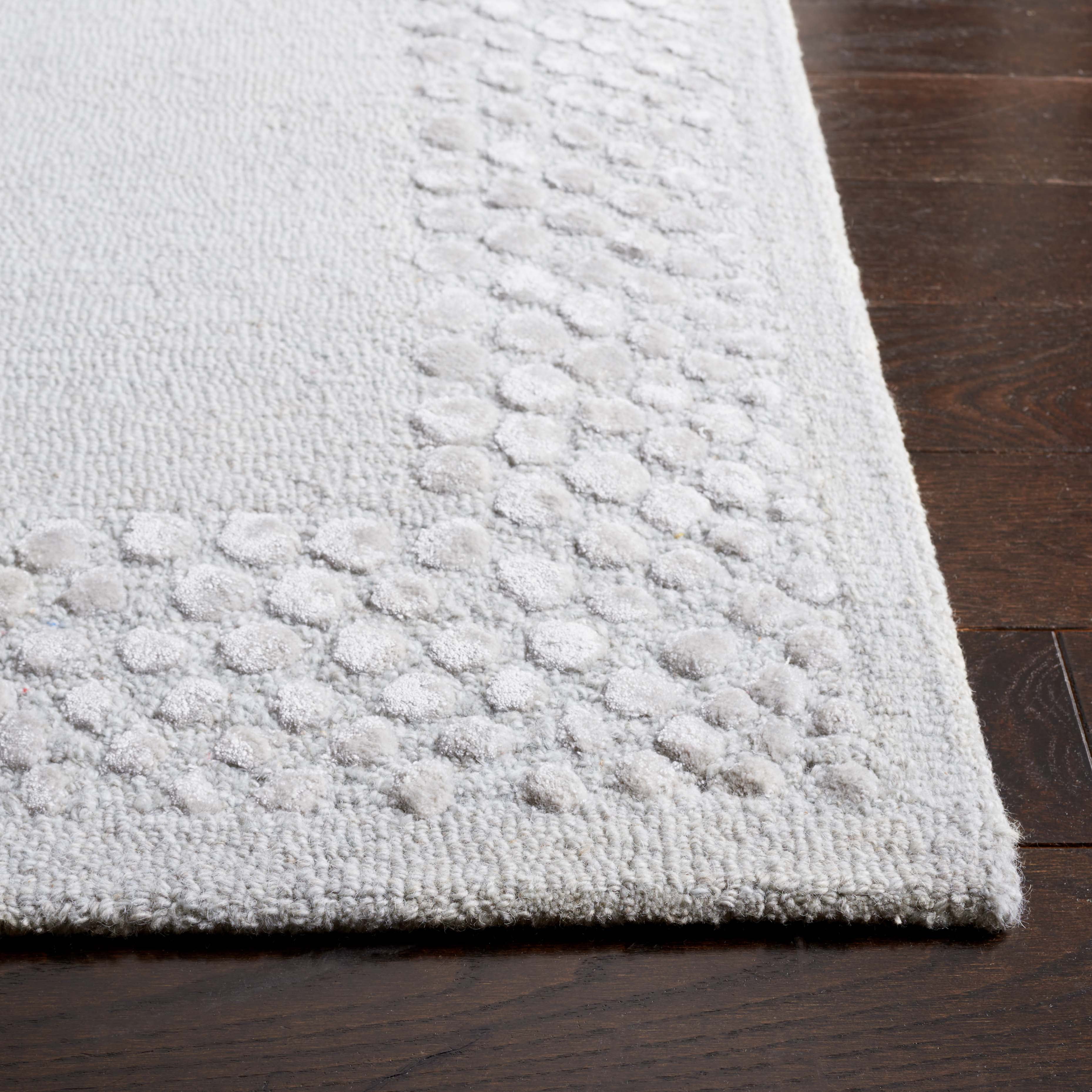 SAFAVIEH Glamour Elfrida Bordered Area Rug, Light Grey, 6' x 6' Square