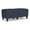 Castillo Batik Blue, variant on Siena 17.5" 2-Seat Lounge Reception Waiting Bench / Black Steel Legs / Brown