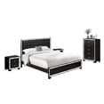 thumbnail image 4 of East West Furniture Nella 4-Piece Traditional Wooden King Bedroom Set in Black, 4 of 8