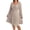 Apricot, variant on Cuteduck Women's Plus Size Knits Fall Spring Long Sleeve Round Neck Puff Sleeve with Bow Detail Fitted A-Line Solid Color Casual Comfortable Dress 1X-5X